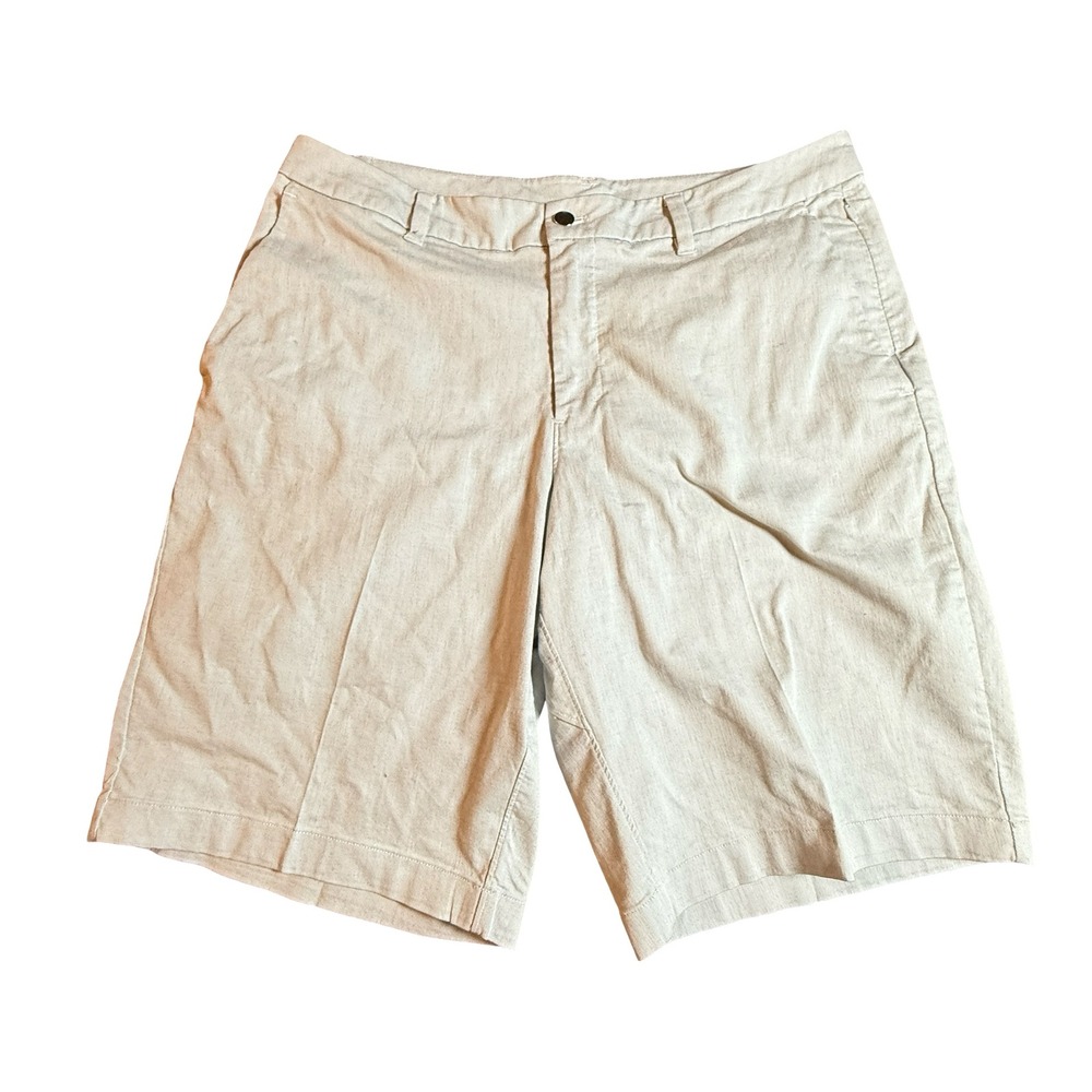 Lululemon Mens Commission Shorts 10 Inch Light Gray Chino Style 36 Golf Hiking
